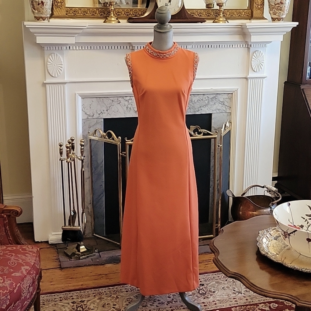 Vintage Orange Maxi Dress